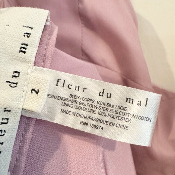 Flour Du Mal Silk Satin Mesh Twist Mini Dress Party Cocktail Luxury Wedding 2 - Picture 7 of 13